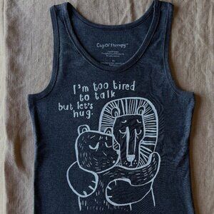 CupOfTherapy Tank Top. Size XS. Gray.